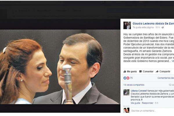 La gobernadora Claudia de Zamora celebroacute sus tres antildeos de gestioacuten 