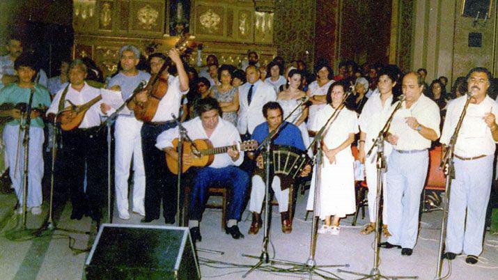 Parte de los creadores de la Misa Santiagueña y la Navidad Sachera