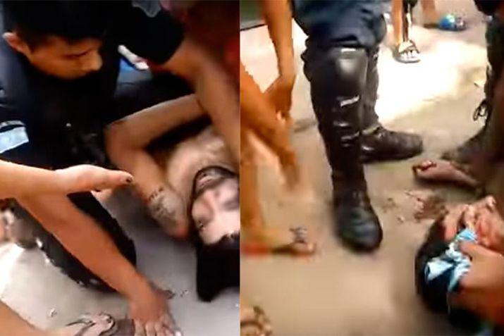 VIDEO Un policiacutea le disparoacute a un ladroacuten y su familia lo linchoacute