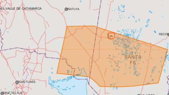Alerta por tormentas con raacutefagas y granizo para el sudeste santiaguentildeo