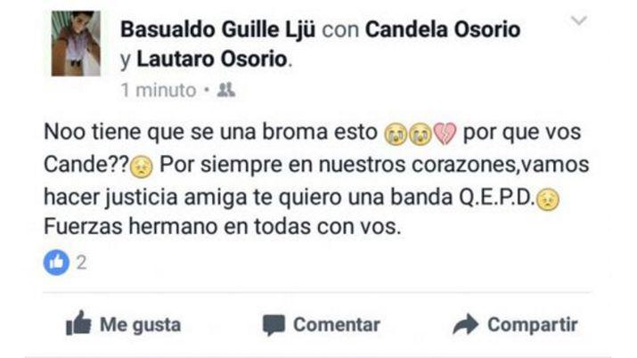 Dolor y resignacioacuten entre los amigos y conocidos de Candela Osorio