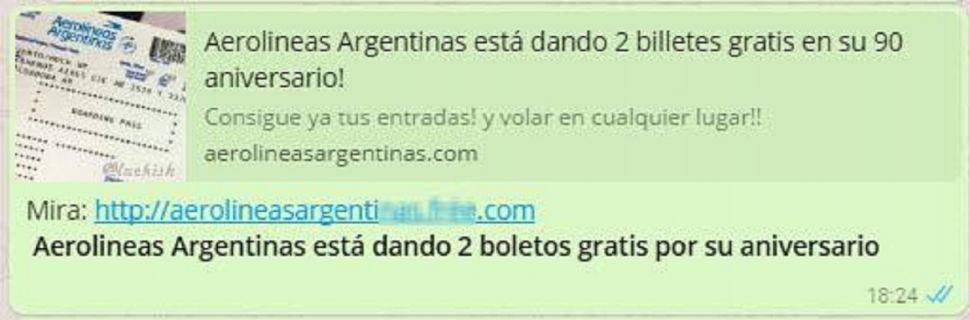 Vuelos gratis el nuevo engantildeo de WhatsApp