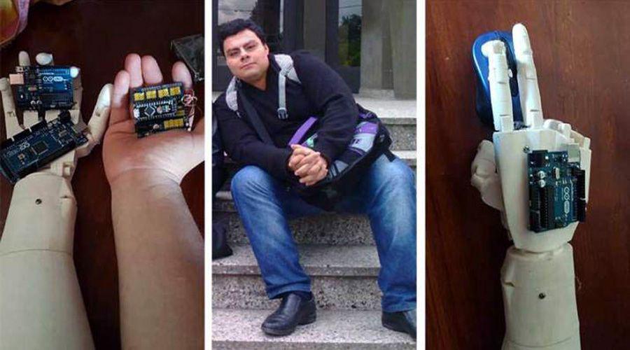 Joven santiaguentildeo fabricoacute un brazo biomecaacutenico para un nintildeo bandentildeo