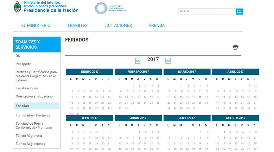 Asiacute quedan los feriados nacionales de 2017