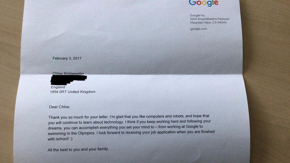 La emotiva respuesta de un CEO de Google a una nintildea que le pidioacute trabajo