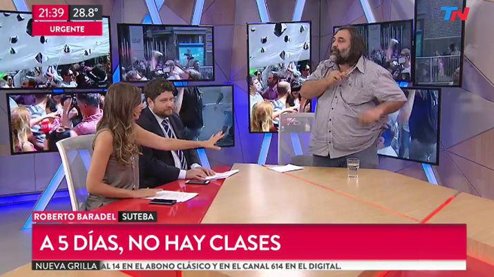 Baradel se retiró enojado