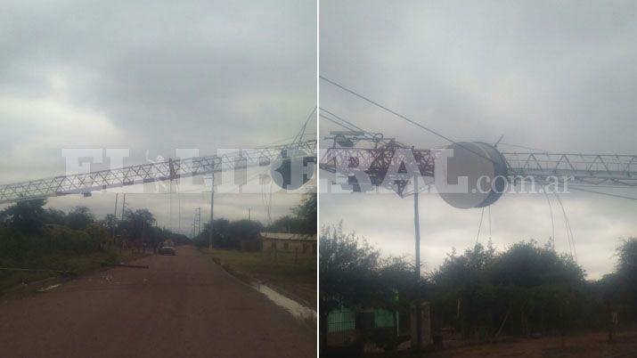 Cayó antena de telefonia y causó cortes de luz en el interior