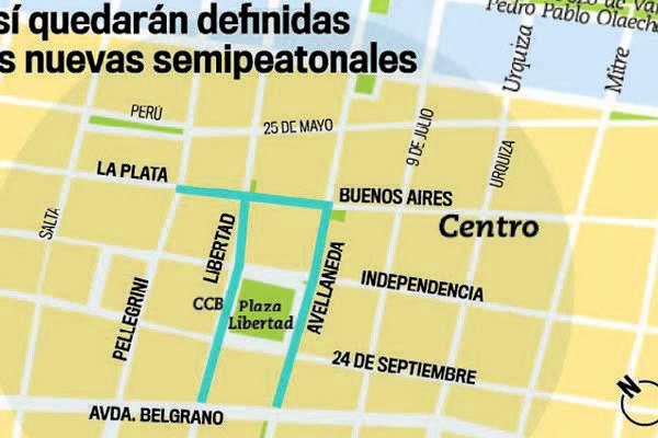 El municipio estudia ampliar las semipeatonales en otras calles del microcentro de la ciudad capital