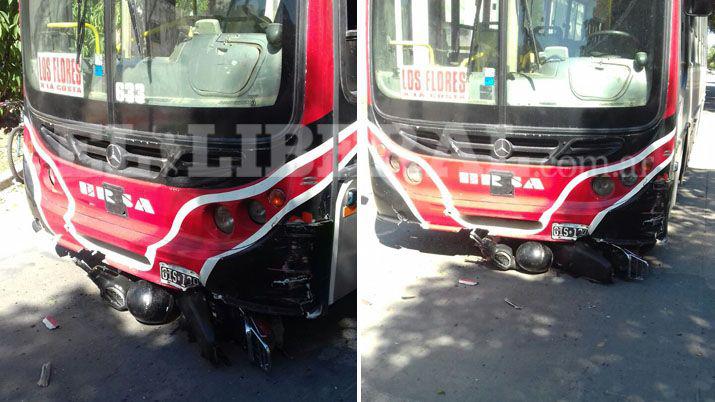 Motociclista se salvó de milagro al ser atropellado por colectivo