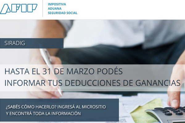 Habilitan ingreso a sistema para registrar deduccioacuten de Ganancias viacutea clave fiscal y por el home banking
