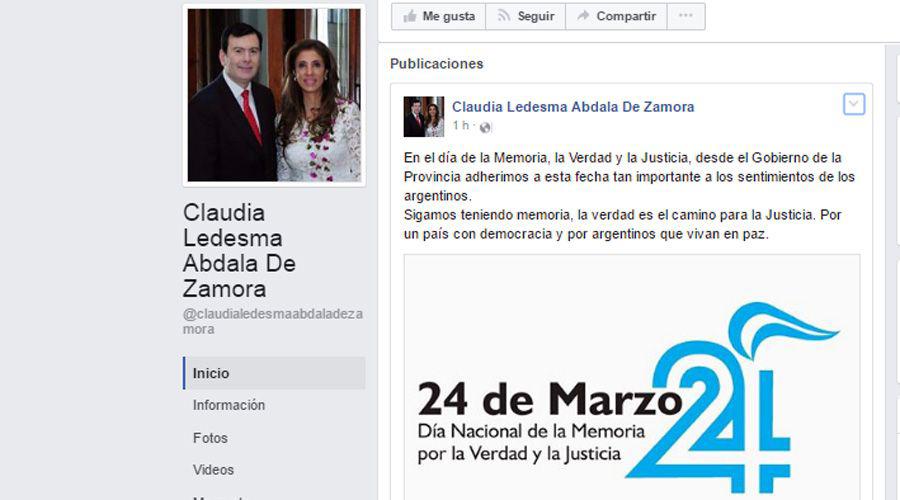 La Gobernadora conmemoroacute el Diacutea de la Memoria en Facebook