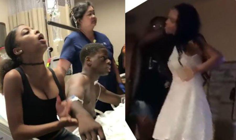 Mala Suerte- Novia y amante de un joven herido se encuentran en el hospital