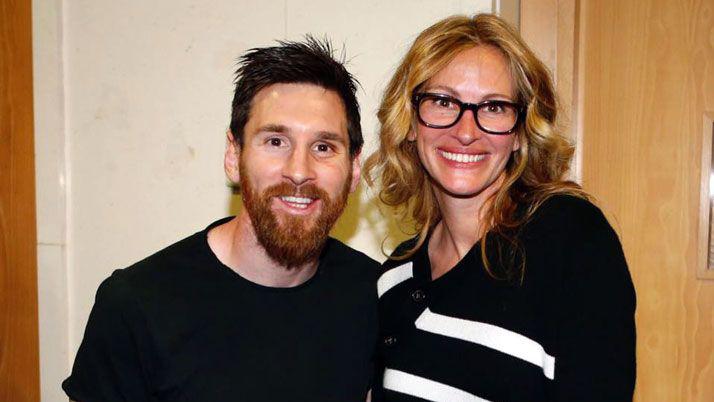 El encuentro entre Lionel Messi y Julia Roberts tras el claacutesico espantildeol