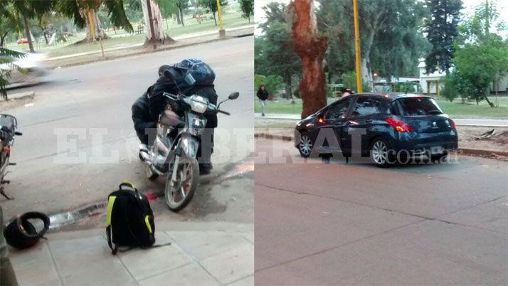 Violento choque entre un automoacutevil y una moto