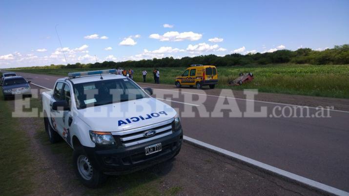 Dos heridos tras violento vuelco sobre Ruta 9