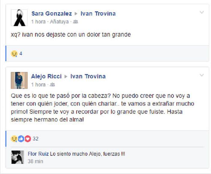 Desgarradores mensajes en redes sociales por la muerte de Ivaacuten Trovina