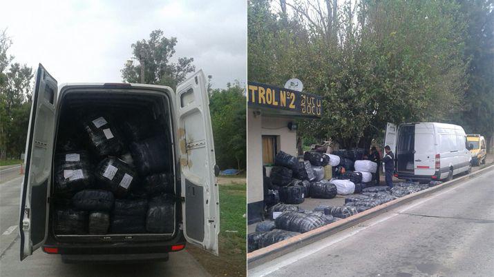 Secuestran camioneta que transportaba maacutes de 100 bultos con mercaderiacutea ilegal