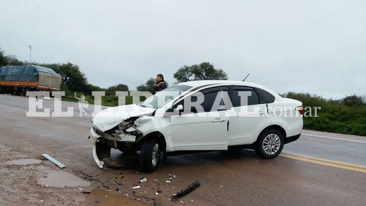 Solo dantildeos materiales en violento choque sobre ruta 34