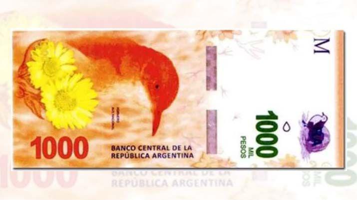 Se viene el nuevo billete de mil pesos con la imagen de un hornero