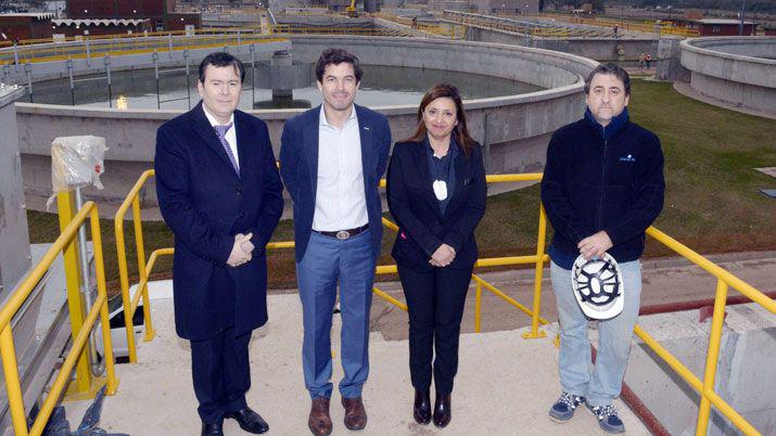Autoridades de Nacioacuten y Provincia recorrieron la  planta depuradora y  estacioacuten de bombeo