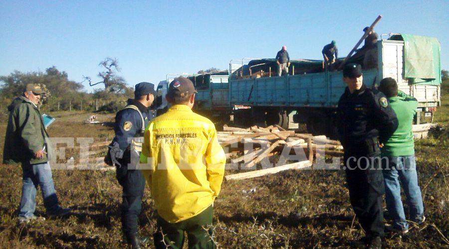 Secuestran 20 toneladas de postes de quebracho colorado y varillas