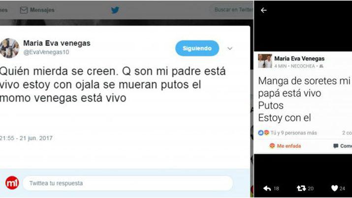 La furia de la hija del Momo Venegas por la falsa muerte de su padre