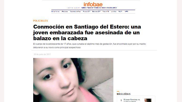 Repercusioacuten en los medios nacionales por el femicidio de Dalma Barreto