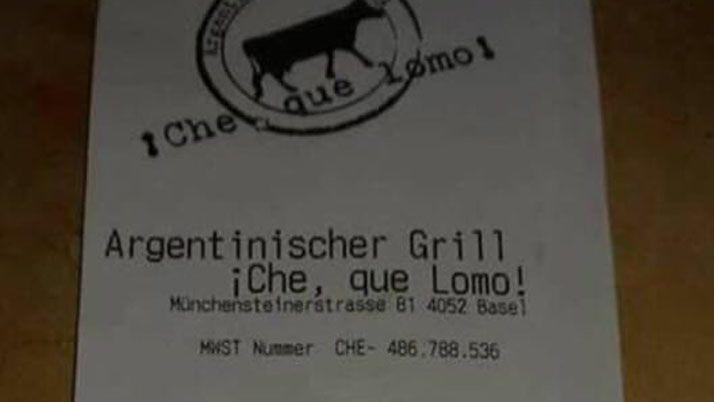 Ticket con sorpresa en una parrillada argentina en Suiza