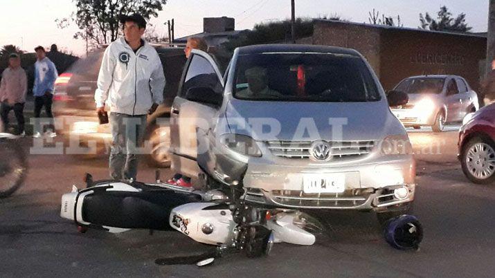 Las Termas- motociclista herida al chocar con un auto