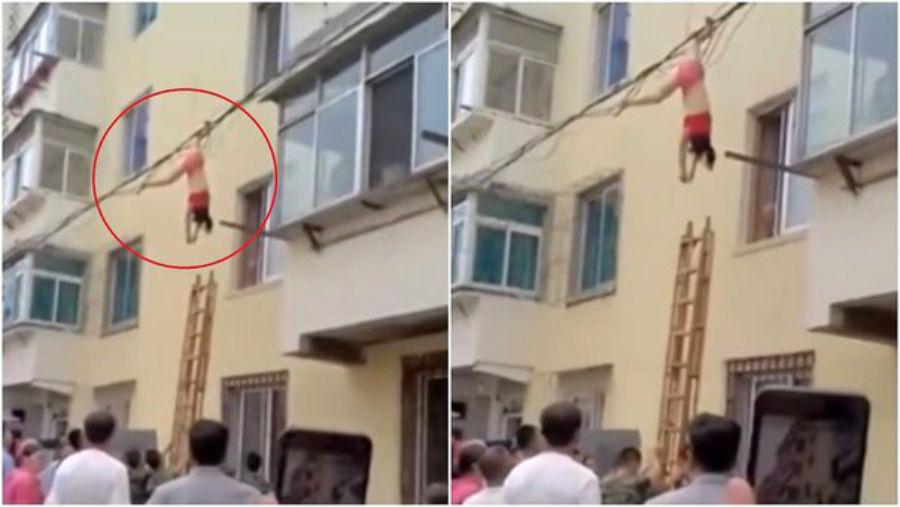 YouTube- Amante intentoacute huir por la ventana y tuvo un insoacutelito final