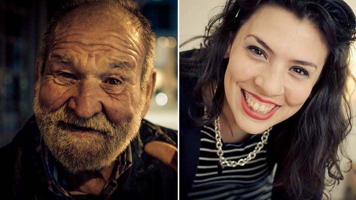 Se viraliza emotiva charla entre una joven y un hombre que pedía limosnas