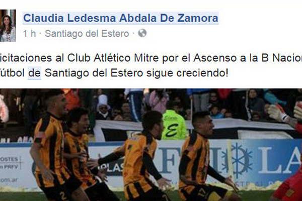 La gobernadora y Gerardo Zamora felicitaron al plantel por el ascenso