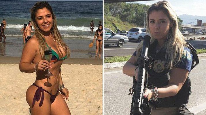 La policiacutea brasilentildea que calienta Instagram con sus fotos en bikini