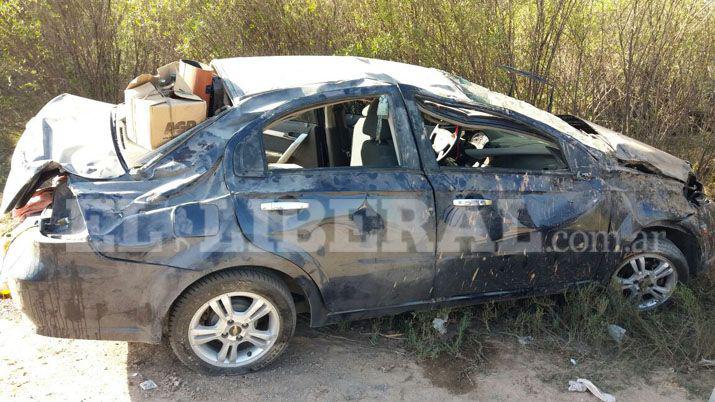 Ruta 34- volcó un automóvil y sus ocupantes resultaron heridos

