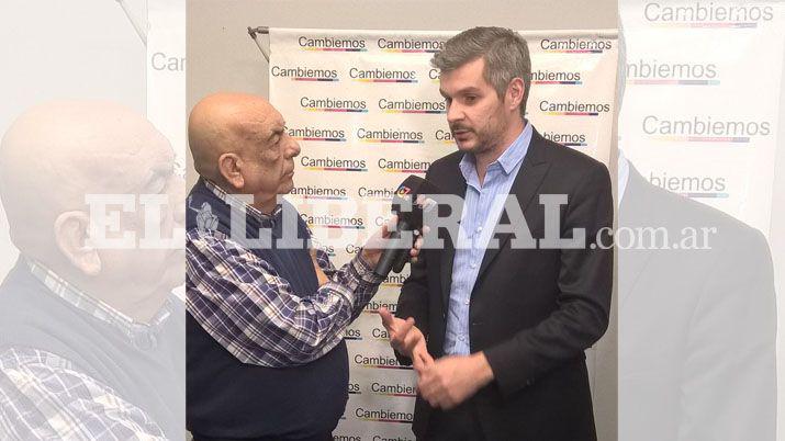 Marcos Peña pasó por Santiago y dialogó con Canal 7