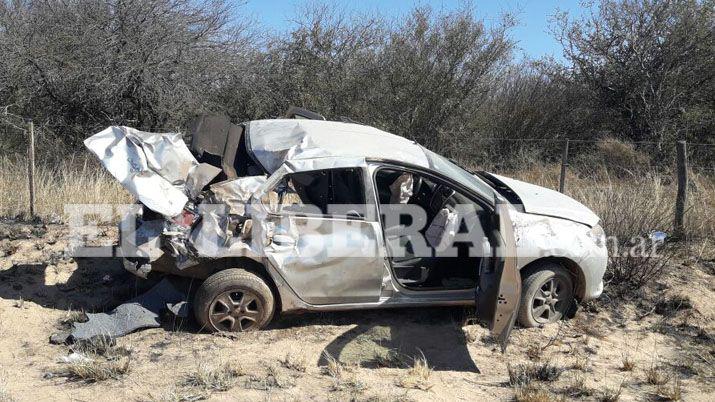 Ruta 34- espectacular vuelco de un auto dejó un herido grave
