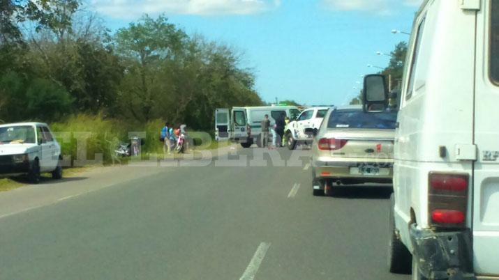 Real Sayana- Menor se bajó del auto y una moto lo arrolló