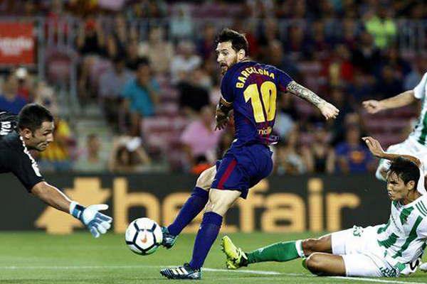 Messi fue el liacuteder en la victoria del Barccedila