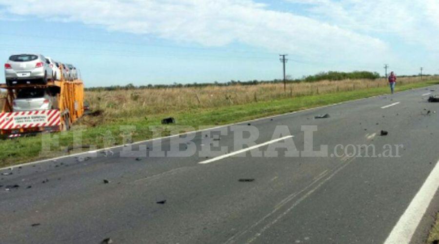 Choque entre un camioacuten y una camioneta sobre Ruta 34