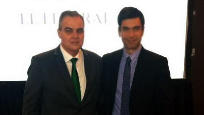 El Lic Gustavo Ick con el titular de la entidad Daniel Dessein tras su elección en el Consejo Ejecutivo