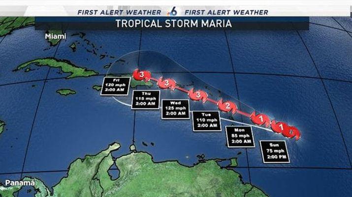 Mariacutea se convirtioacute en huracaacuten y sigue el camino de Irma