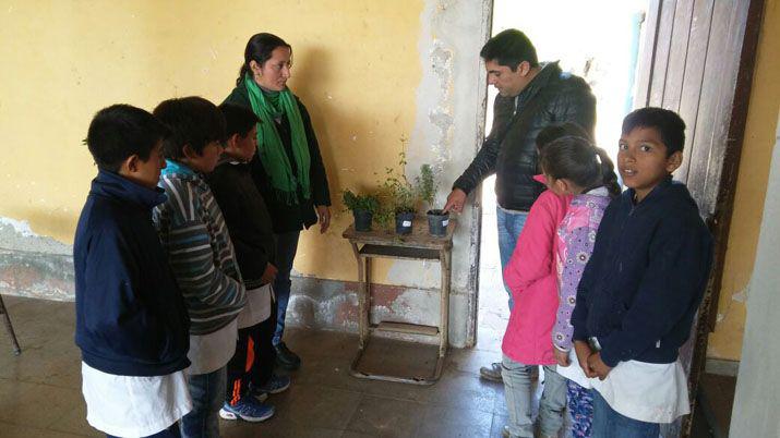 Teacutecnicos y alumnos abordan un proyecto sobre plantas aromaacuteticas y medicinales