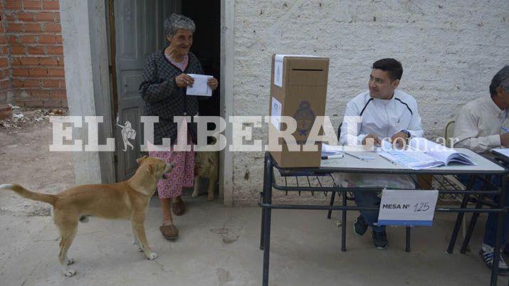 A sus 80 antildeos fue a votar acompantildeada por sus tres perros
