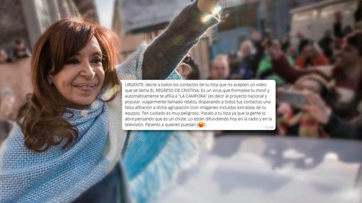 El regreso de Cristina- el falso virus que circula por WhatsApp