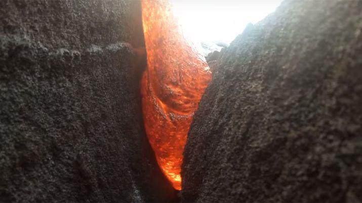 Una caacutemara GoPro fue tapada por un mar de lava- miraacute lo que graboacute