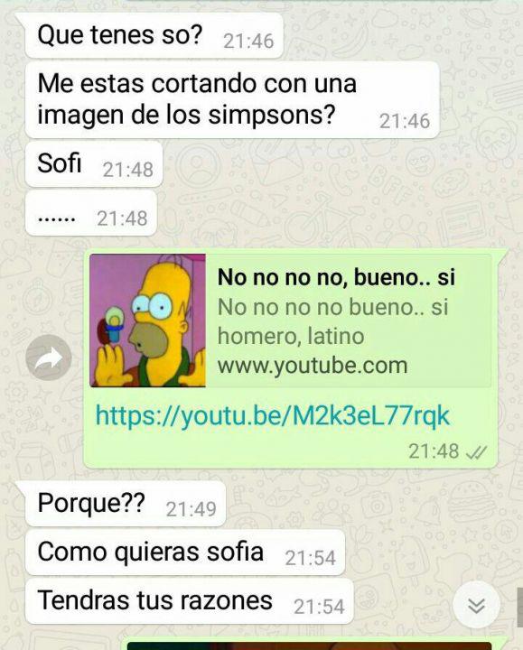 Cortoacute con su novio con frases de Los Simpsons y se volvioacute viral