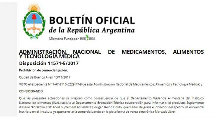 La Anmat prohibioacute la comercializacioacuten de un suplemento dietario