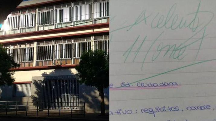 Calificoacute a su alumna con un 11 y subioacute el examen a las redes