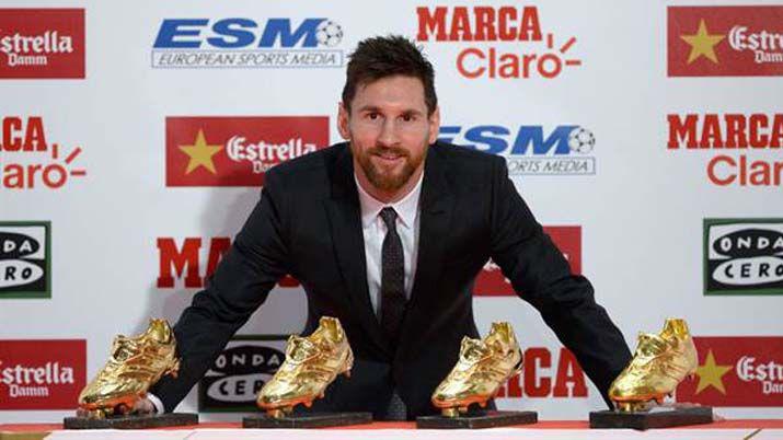 Lionel Messi recibioacute su cuarta Botiacuten de Oro