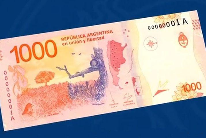 El Banco Central presentó el billete de 1000 pesos con la imagen del hornero